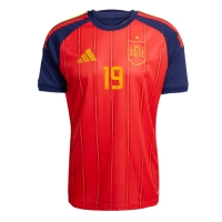 Camisa de Futebol Espanha Lamine Yamal #19 Equipamento Principal Mundo 2026 Manga Curta
